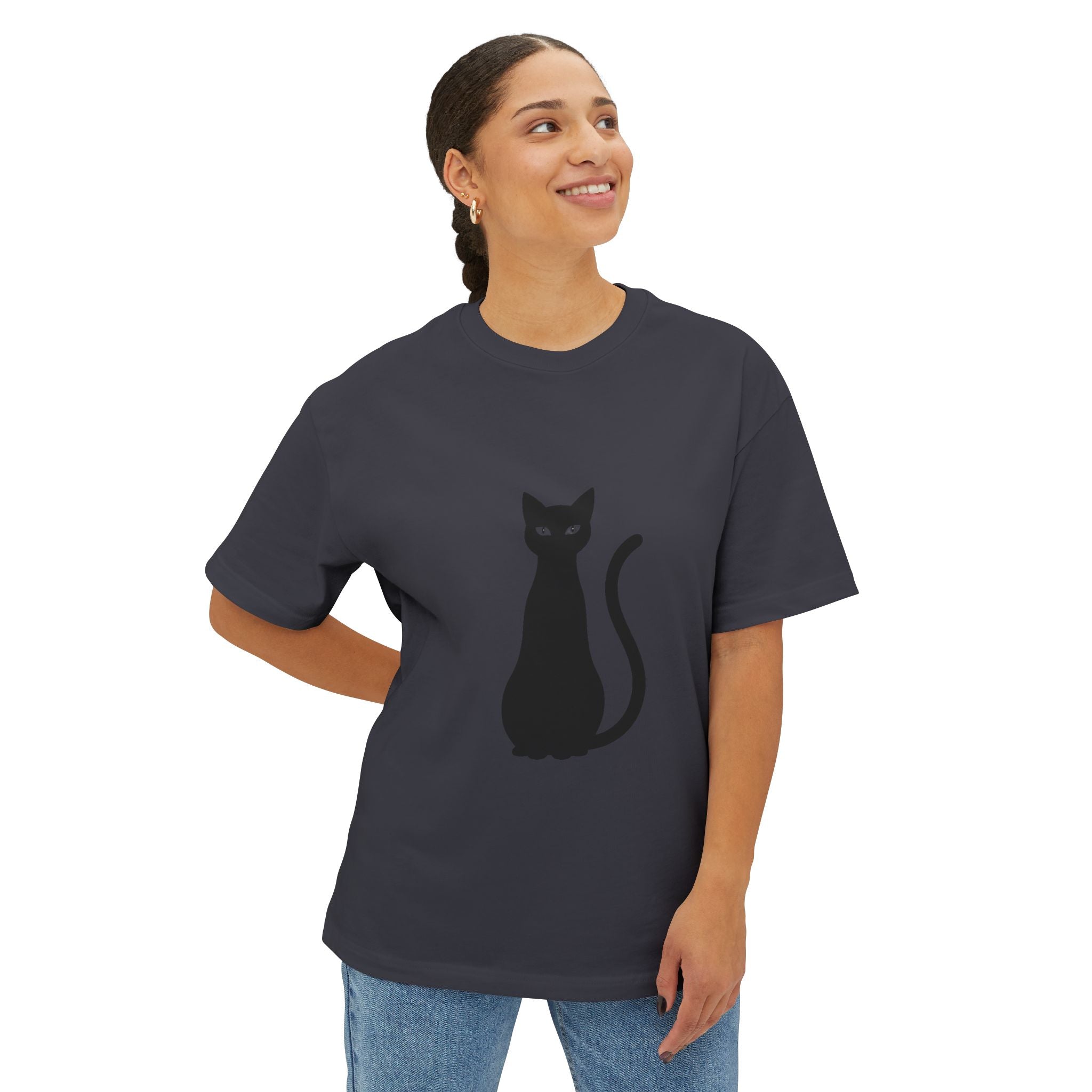 LazyInk Signature Cat Logo T-Shirt | Minimalist Black Tee