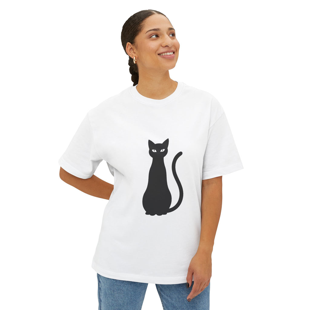 LazyInk Signature Cat Logo T-Shirt | Minimalist Black Tee
