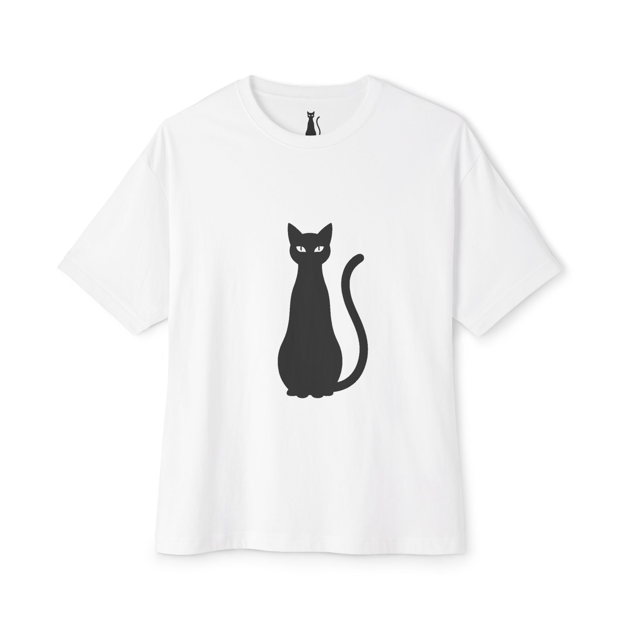 LazyInk Signature Cat Logo T-Shirt | Minimalist Black Tee